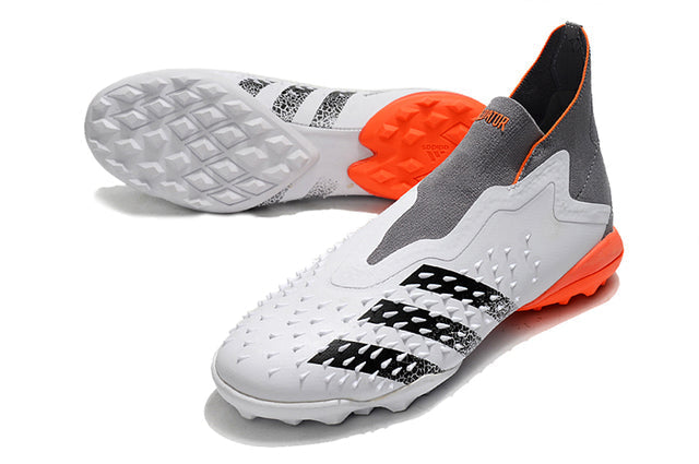 Chuteira Society Adidas Predator Freak + FG Gray/White/Orange - Cano Alto