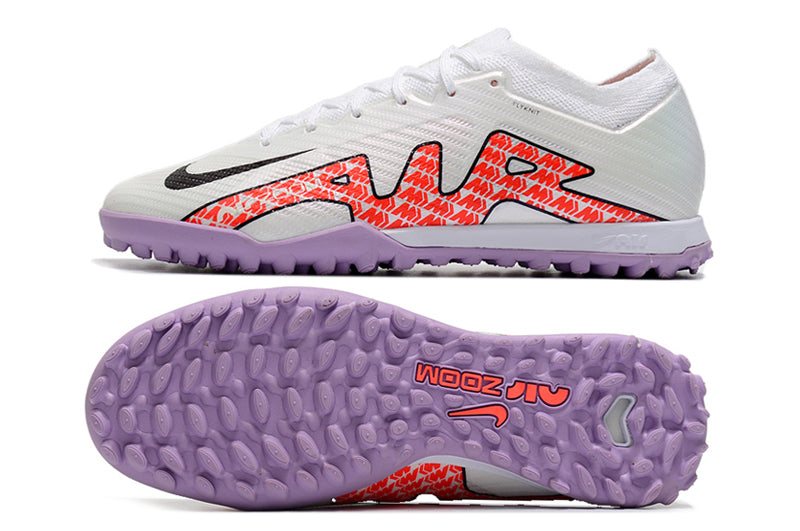 Chuteira Society Nike Air Zoom TF Branco/Roxo - Low